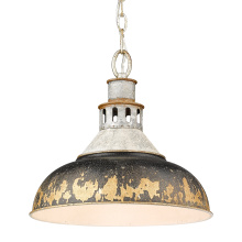 Golden 0865-L AGV-ABI - Golden Lighting Kinsley 1-light Pendant in Antique Black Iron shade